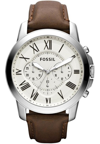 Reloj Fossil Grant Fs4735 Cuero Cafe Formal