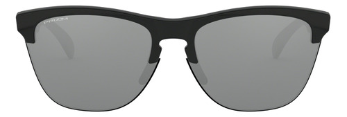 Óculos de sol Oakley Sol Frogskins Lite Standard armação de o matter cor matte black, lente grey de plutonite clássica, haste matte black de o matter - OO9374