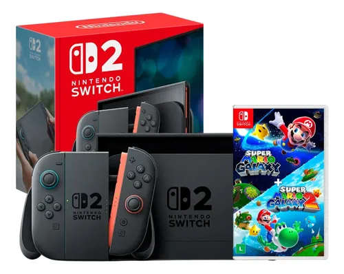 Console Nintendo Switch 2 + Jogo Super Mario Galaxy 1 & 2