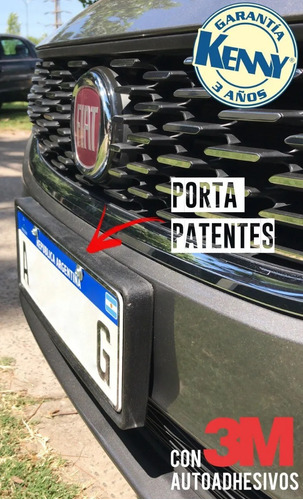 Fiat Cronos 2022 Porta Patente Mercosur + Tornillo Kenny