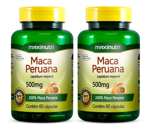 Kit 02 Maca Peruana 100% Pura 500mg - 60 Cápsulas