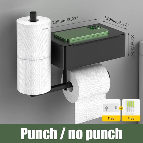Soporte De Papel Higiénico Heitign Con Caja De Limpieza Húme