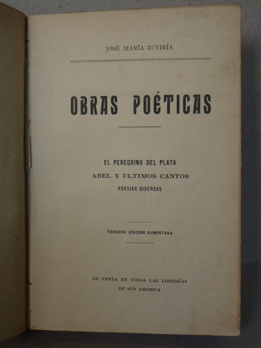 Zuviría, J. M. Obras Poéticas