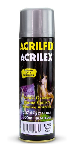 Verniz Spray Acrilfix Fosco 300ml Acrilex - Secagem Rápida