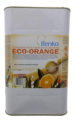 Desengraxante A Base De D Limoneno Eco Orange 5 Litros Renko