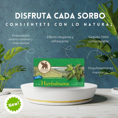 Te Hierbabuena 20 Sobres Refrescante Relajante Sin Cafeína