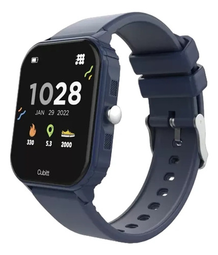 Reloj Cuadrado Cubitt Smartwatch Fitness Cttn-2 Malla Azul 