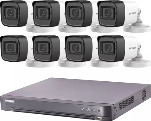 Kit Seguridad Hikvision Dvr 8 + 8 Camaras 2mp Ip66 Ext P2p