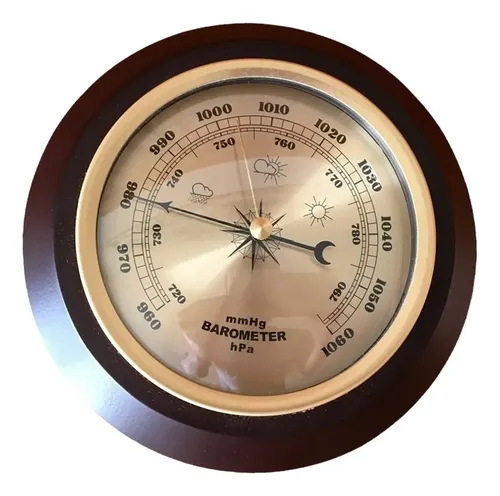 Barómetro De Pesca Portátil De Metal, Dorado, Con Lectura En Tiempo Real De Presión Atmosférica, Diámetro De 7 Cm, Ideal Para Actividades Al Aire Libre