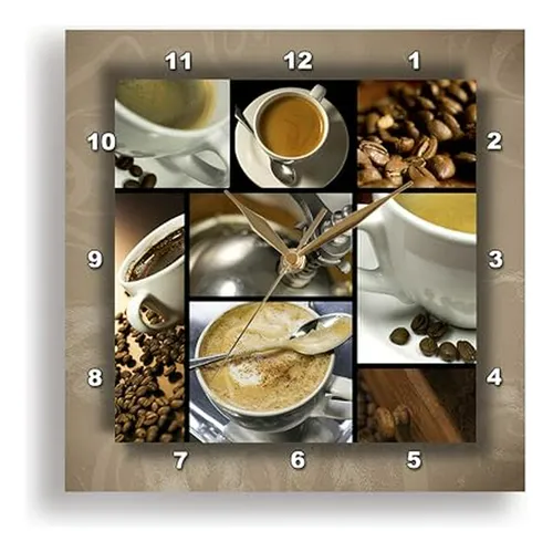 Reloj De Pared Collage De Café Pulgadas 3drose