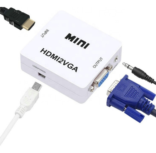 Adaptador Convertidor Hdmi A Vga Con Audio Pc/laptop 1080p