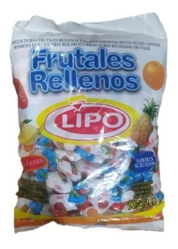 Caramelos Duros Frutales Rellenos Lipo 907 G.