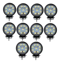 Comprar Pack X 10 Faros Reflector Led 27w Redondo 12v 24v Tractor