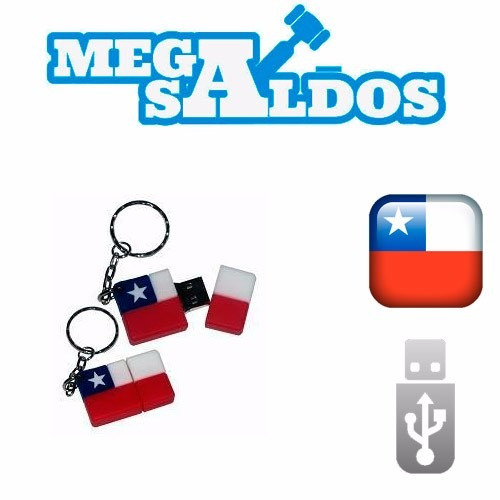 Megasaldos Pendrive Bandera Chilena Llavero 4gb Usb Chile