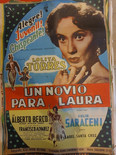 Antiguo Afiche De Cine Original-397-lolita Torres- Un Novio 