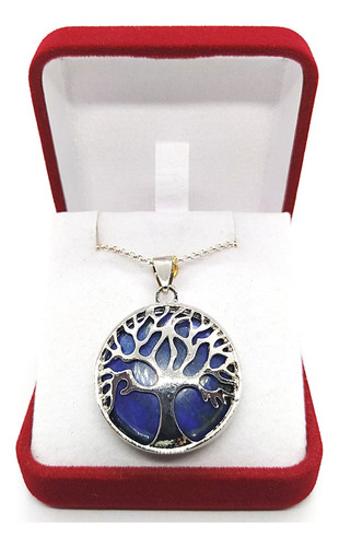 Colgante Árbol De La Vida Lapislázuli + Cadena Plata 925