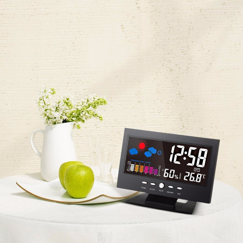 Reloj Termometro Digital Lcd Con Higrometro/alarma Interior