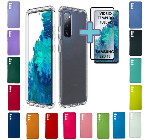 Funda Protector  Para Samsung Galaxy S20 Fe Y Vidrio Full