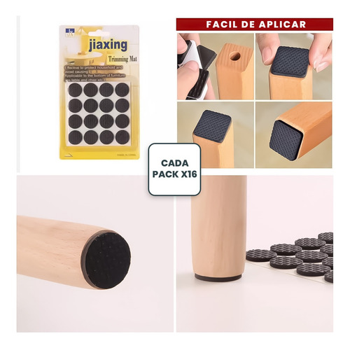 Imagen 2 de 6 de Almohadillas Protección Fieltro Goma Protector Piso