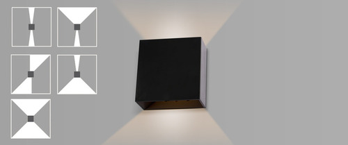 20x Arandela Led 8w Externa Facho Duplo Ajustavel L1280