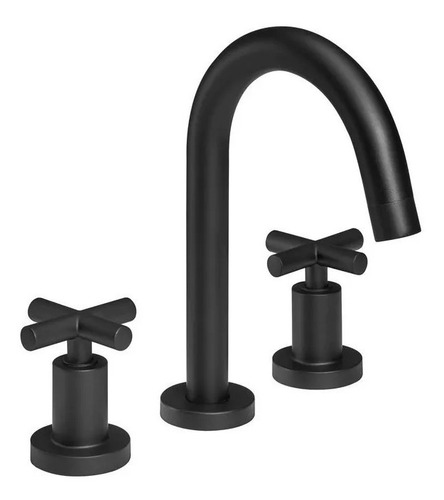 Imagen 3 de 3 de Juego Griferia Baño Peirano Black Velvet Lavatorio Ducha Cta