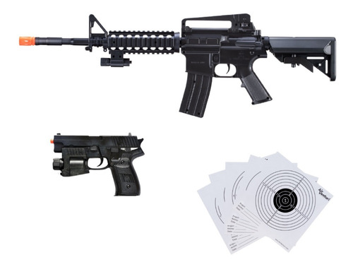 Rifle Airsoft M4 M-16b Bbs 6mm Resorte Con Mira Laser Xtr C