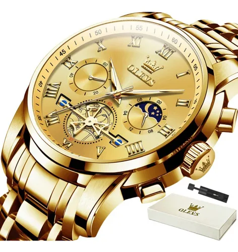 comprar Reloj Olevs Moon Phase Chronograph Luminous Quartz