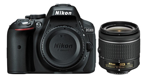 Nikon Kit D5300 + lente 18-55mm VR DSLR color negro