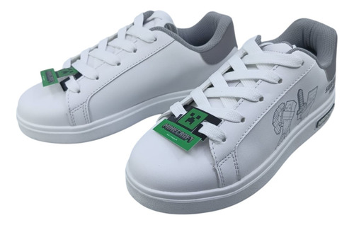 Tenis Hombre Cómodo Survival Mode Minecraft Mi5231 Blanco
