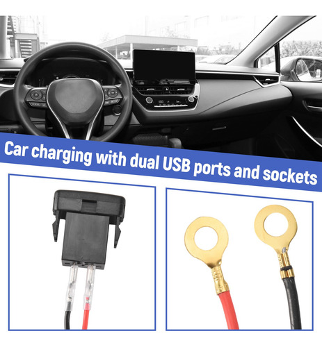 Enchufe De Cargador De Coche, Doble Puerto Usb, Voltaje De C