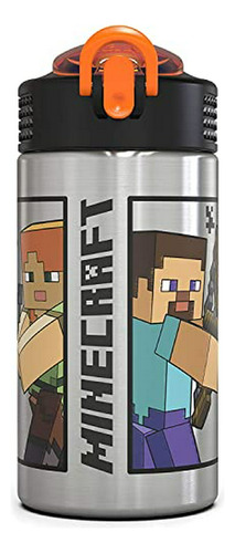 Botella De Agua Minecraft De Zak Designs - Acero Inoxidable 