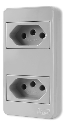 Tomada Dupla 20a Conjunto Condulete Modular Cinza Ksl