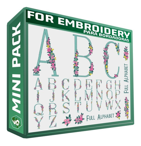 Abc Floral Abecedario Fuentes Matrices De Bordado Patron