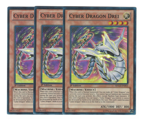 Yugioh 3x Cyber Dragon Drei Super 1st Sdcr-en002