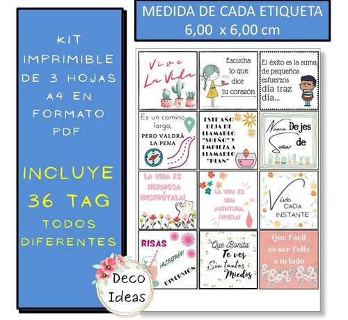 Imagen 3 de 4 de Kit Imprimible 01 Color Frases Positivas Para Emprendedores