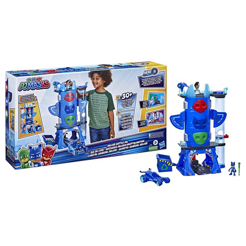 Set Cuartel General Deluxe Pj Masks Figuras Gatuno Y Romeo 