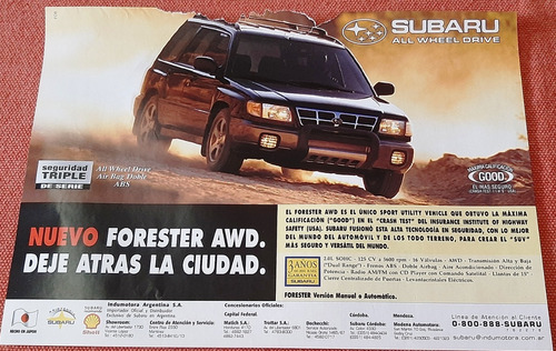 Publicidad Subaru Forester Awd 1999 (Usado)