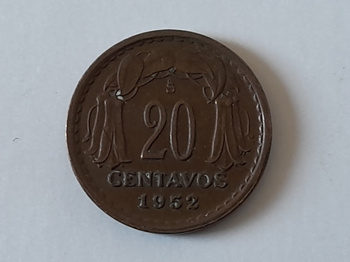 Moneda Chile 20 Centavos 1952 Cobre (x1105