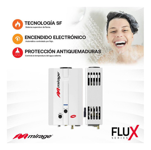 Boiler De Paso Mirage Flux 6 Litros Por Minuto Para Gas Lp