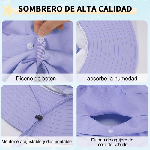Sombreros Para Sol Mujer,protección Uv Upf 50+,playa