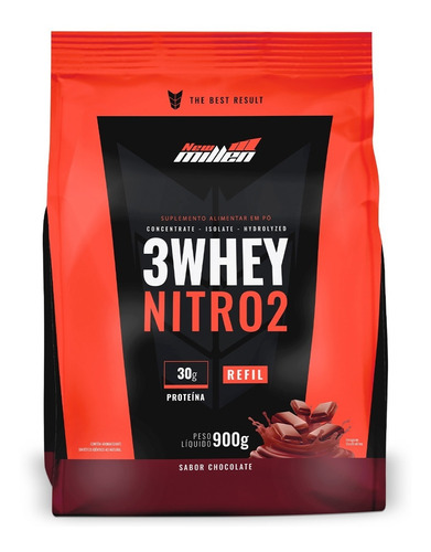 Whey Protein 3w Nitro2 900g Isolado Concentrado - New Millen