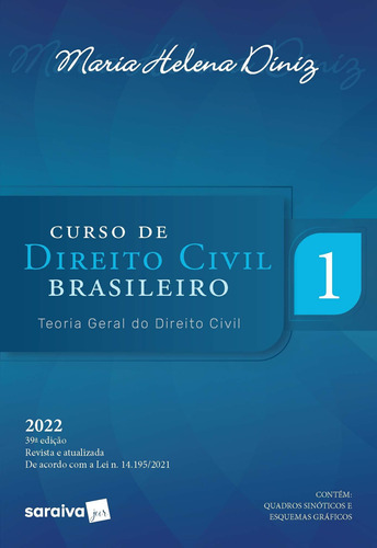 Curso de Direito Civil Brasileiro - VOL.1 - 39ª edição 2022, de Diniz, Maria Helena. Editora Saraiva Educação S. A., capa mole em português, 2022