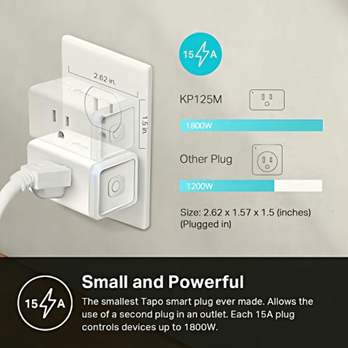 Kasa Matter Smart Plug W/ Energy Monitoring, Compact Design