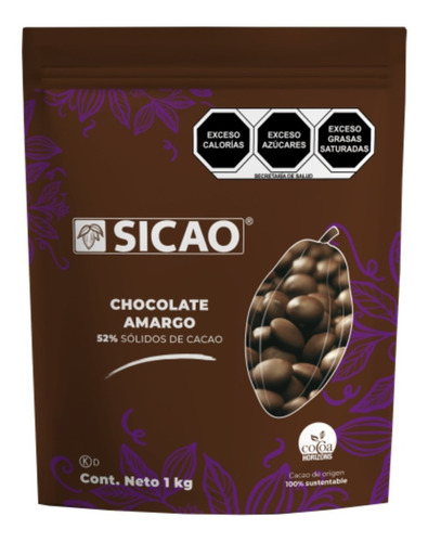 Chocolate Amargo 52% Para Moldear Esferas Sicao 1 Kg