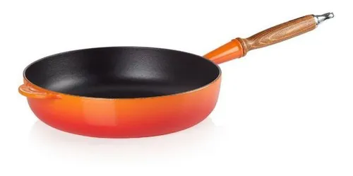 Saute Le Creuset - Sartén con mango de madera (28 cm), color naranja