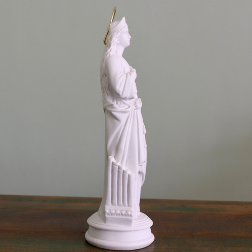 Imagem Santa Cecilia 30cm Pó De Mármore Com Auréola