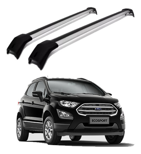 Rack De Teto Travessa Alumínio Prata Ford Ecosport 2019 2020