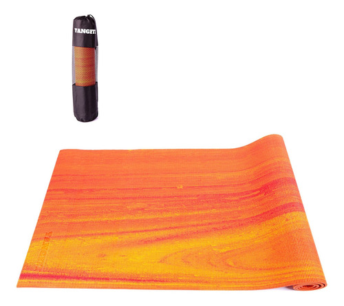Tapete Yoga Mat Pilates Em Pvc 6mm Rainbow Com Bolsa Yangfit Cor Laranja