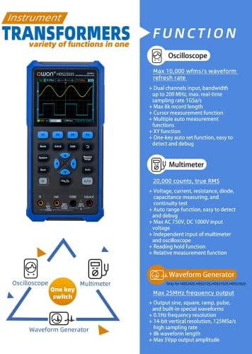 Osciloscopio De Mano Owon Hds2202s 3 En 1 Con Ancho De Banda