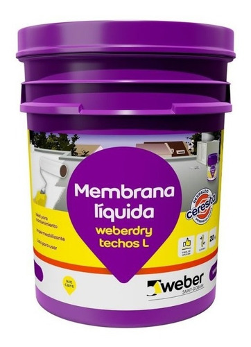 Membrana Líquida Techos L Weberdry Weber 20 K Blanco Teja Mm